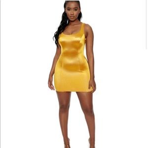 Gold metallic mini dress from Naked Wardrobe.